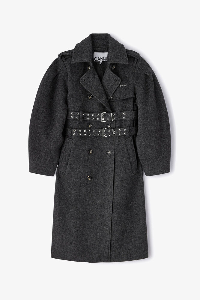 Wool Trench Coat, Phantom