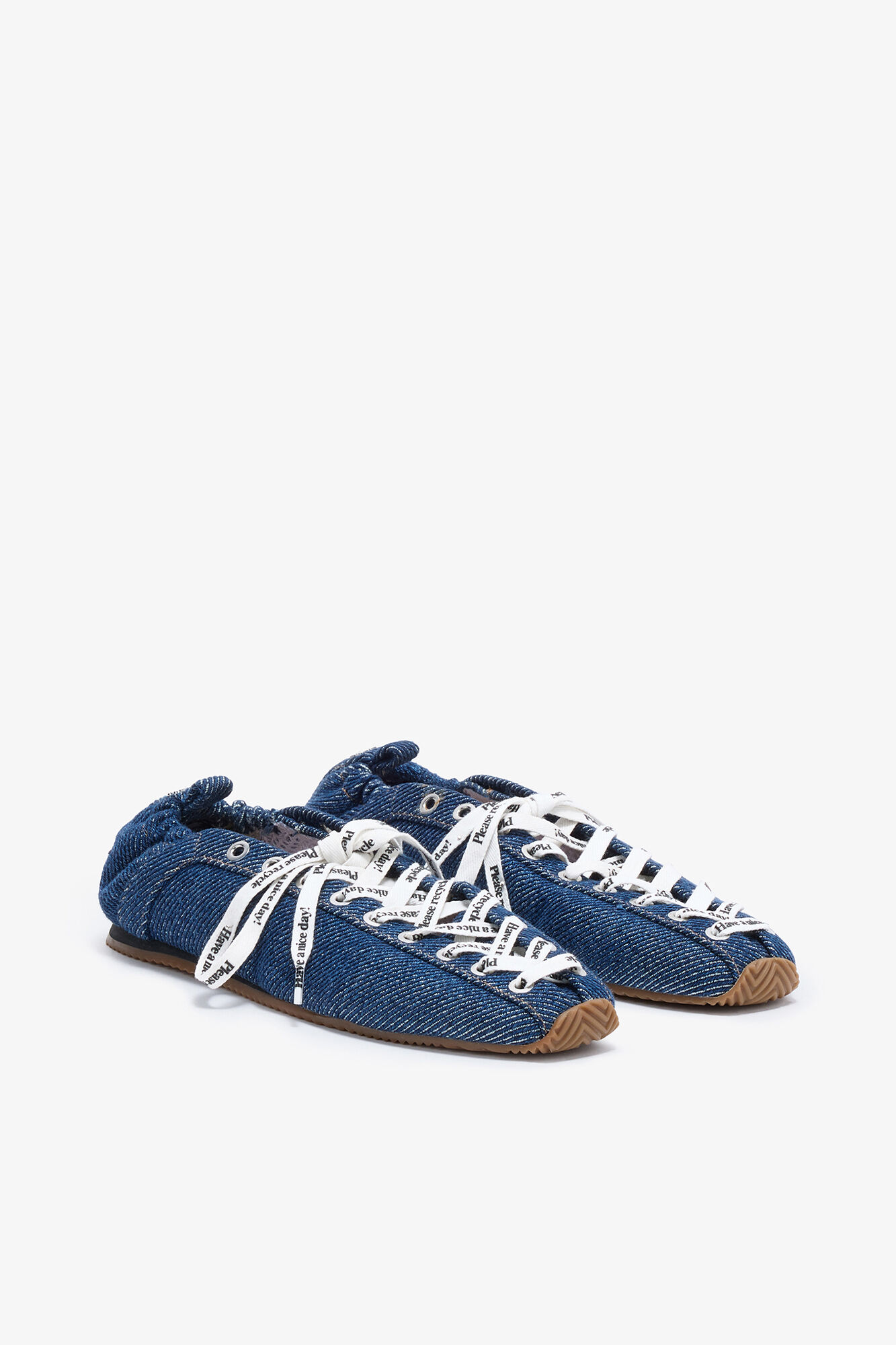 Sporty Ballerina in Denim, Organic Cotton, in colour Rinse - 2 - GANNI