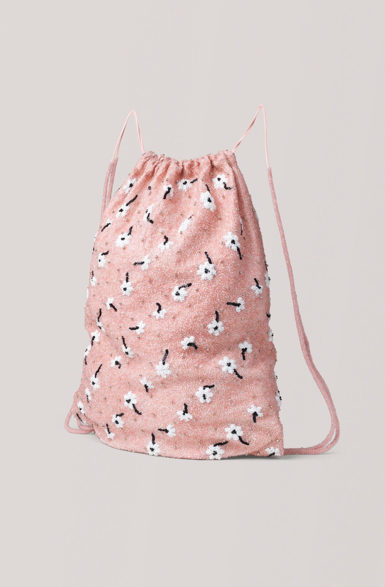 Hand Beaded Accessories Backpack, Silver Pink Hand Beaded Accessories Backpack, Silver Pink, hi-res