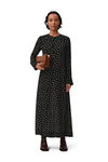 Printed Maxi Dress, Recycled Polyester, in colour Black - 1 - GANNI