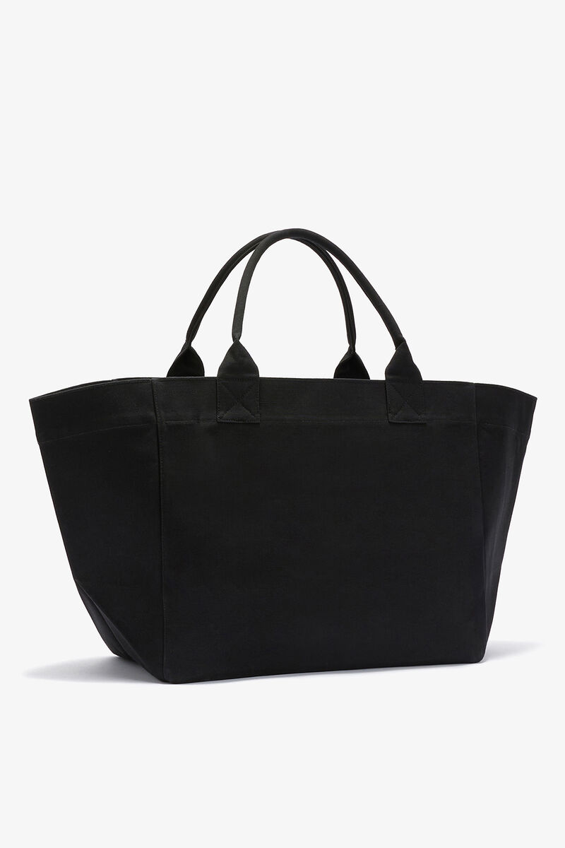 Black XXL Cherry Tote, Recycled Cotton, in colour Phantom - 2 - GANNI