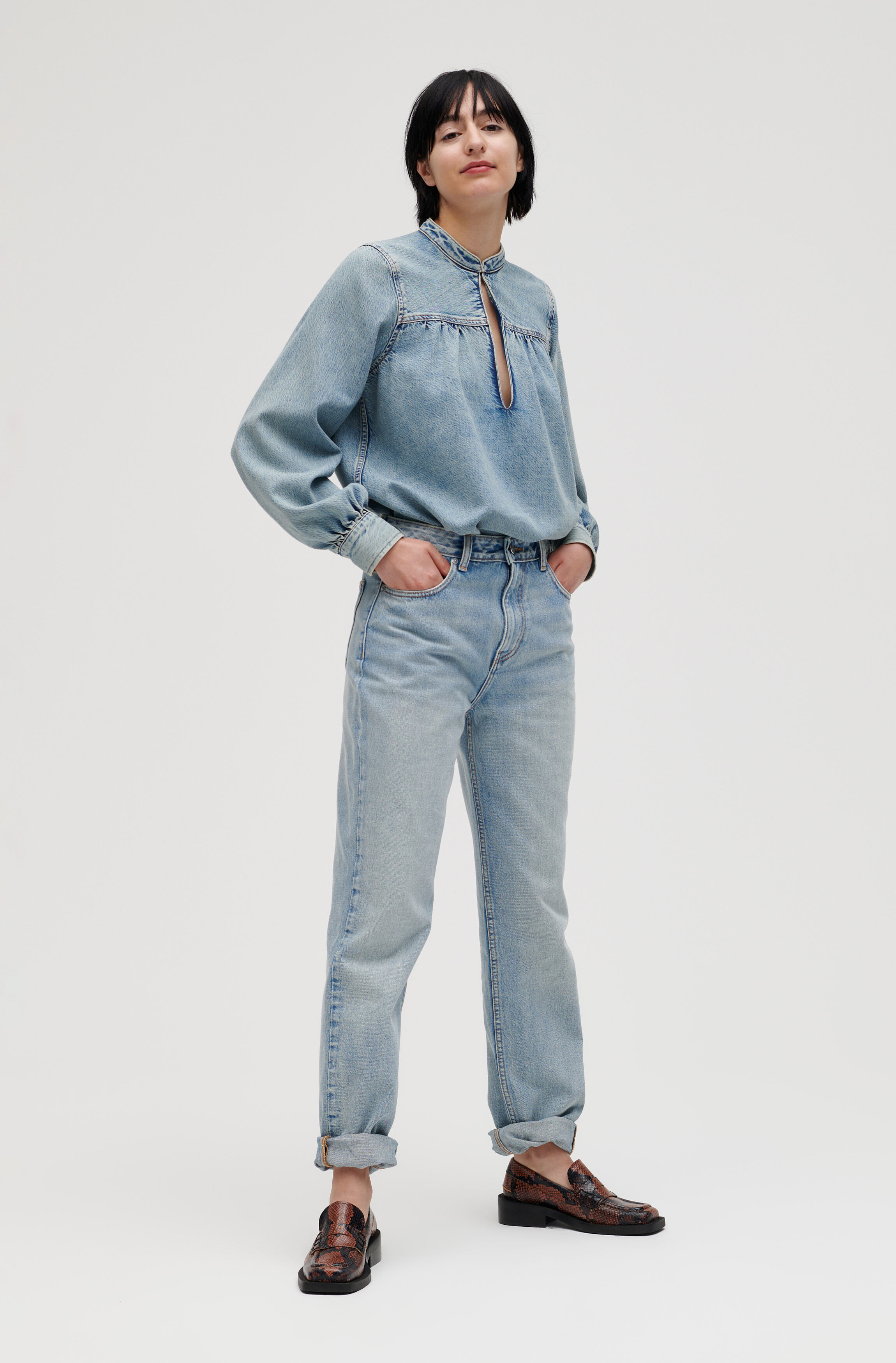 Tint Wash Denim Blouse | GANNI SE