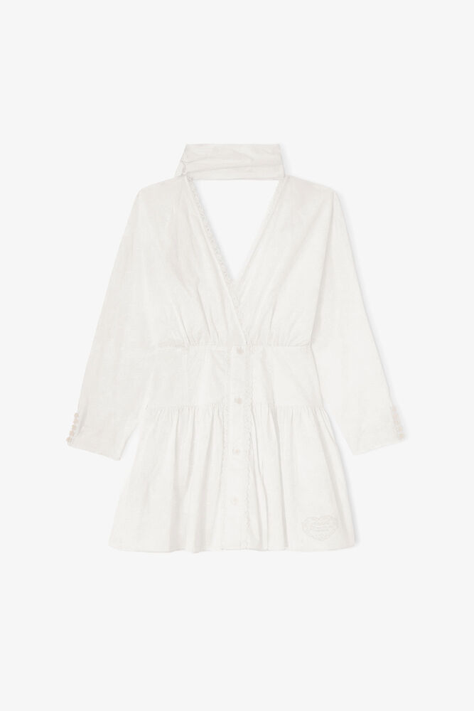 Dress in White Cotton, Bright White