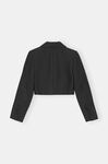 Double-Breasted Cropped Blazer, Polyester, in colour Black - 2 - GANNI