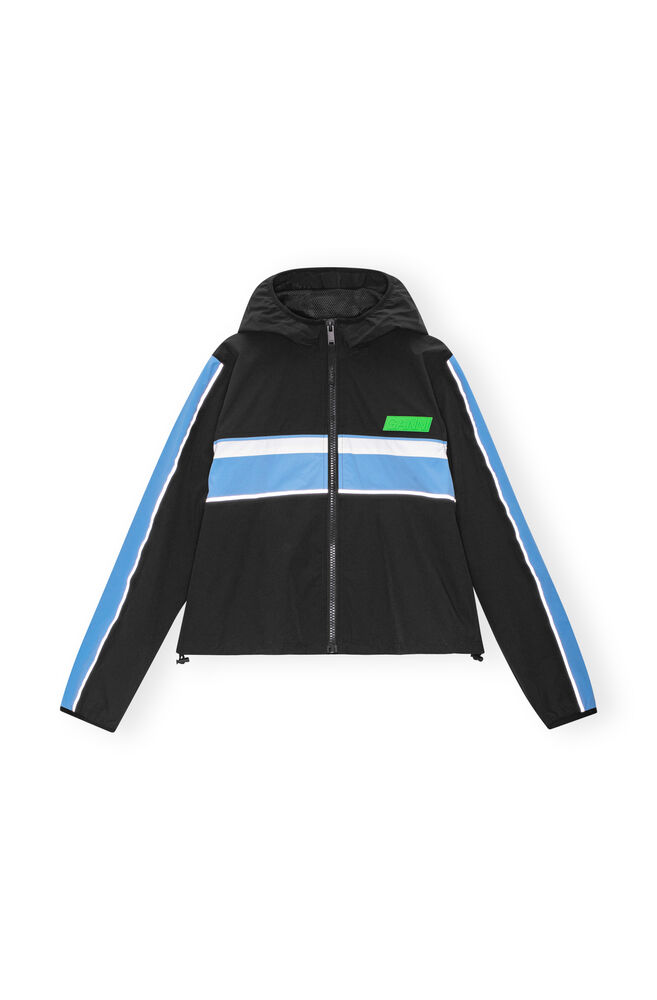 Stretch Shell Tracksuit Jacket, Black