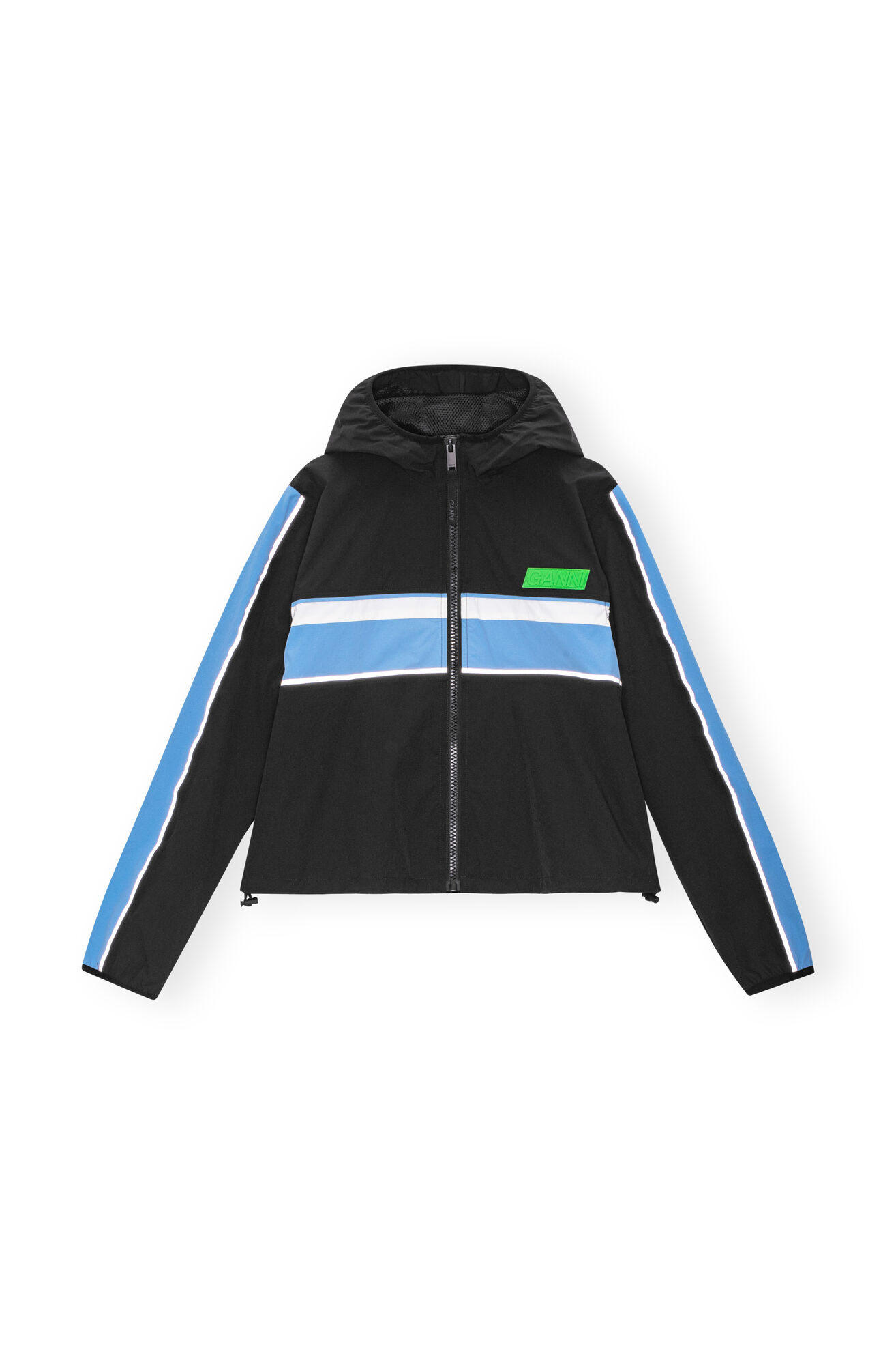 Stretch Shell Tracksuit Jakke, Recycled Nylon, in colour Black - 1 - GANNI