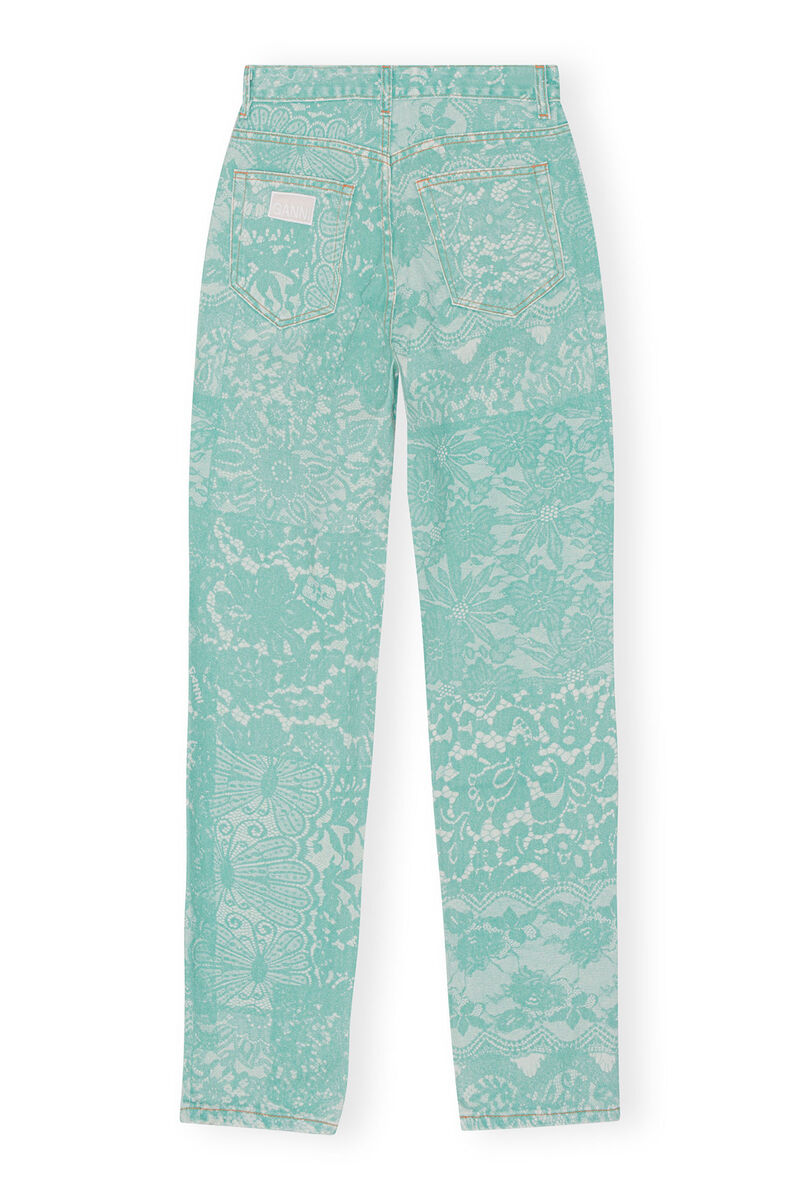 Swigy-Jeans mit Spitzenprint , Cotton, in colour Canton - 2 - GANNI