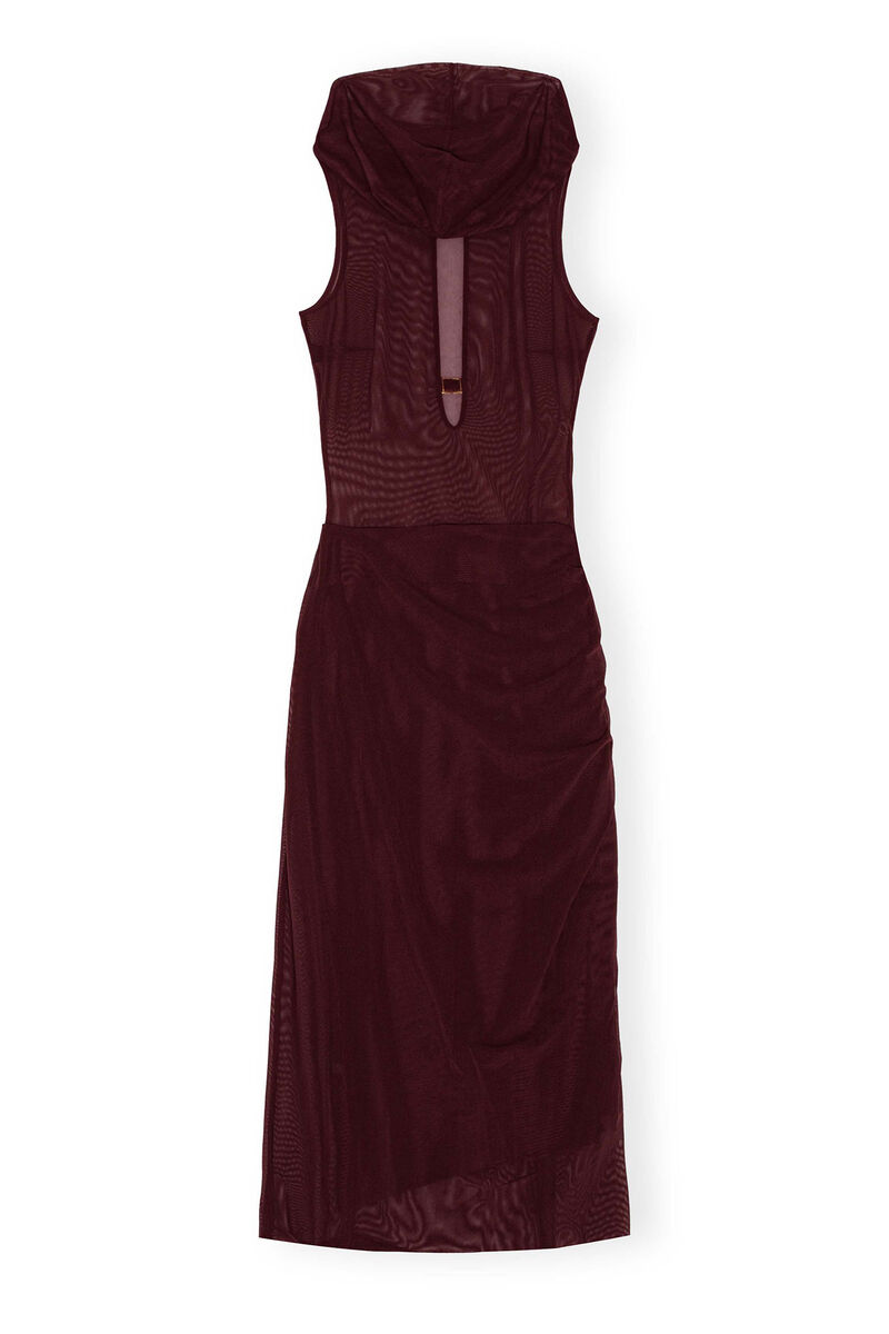 GANNI x Paloma Elsesser Mesh Sleeveless Layer klänning, Recycled Nylon, in colour Port Royale - 2 - GANNI