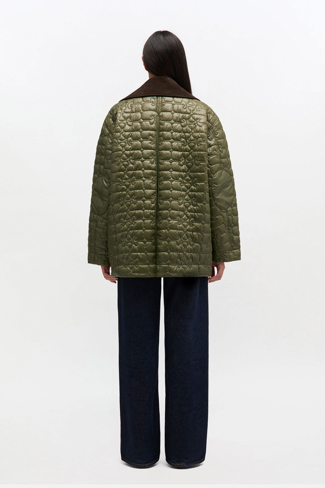 Shiny Quilt Midi Jacket, in colour Kalamata - 2 - GANNI