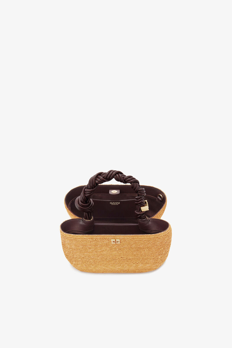 Small Bou Bag in Straw, Straw, in colour Italian Straw - 3 - GANNI