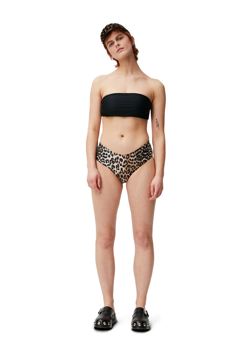Bralette Bikini Top, Elastane, in colour Black - 1 - GANNI