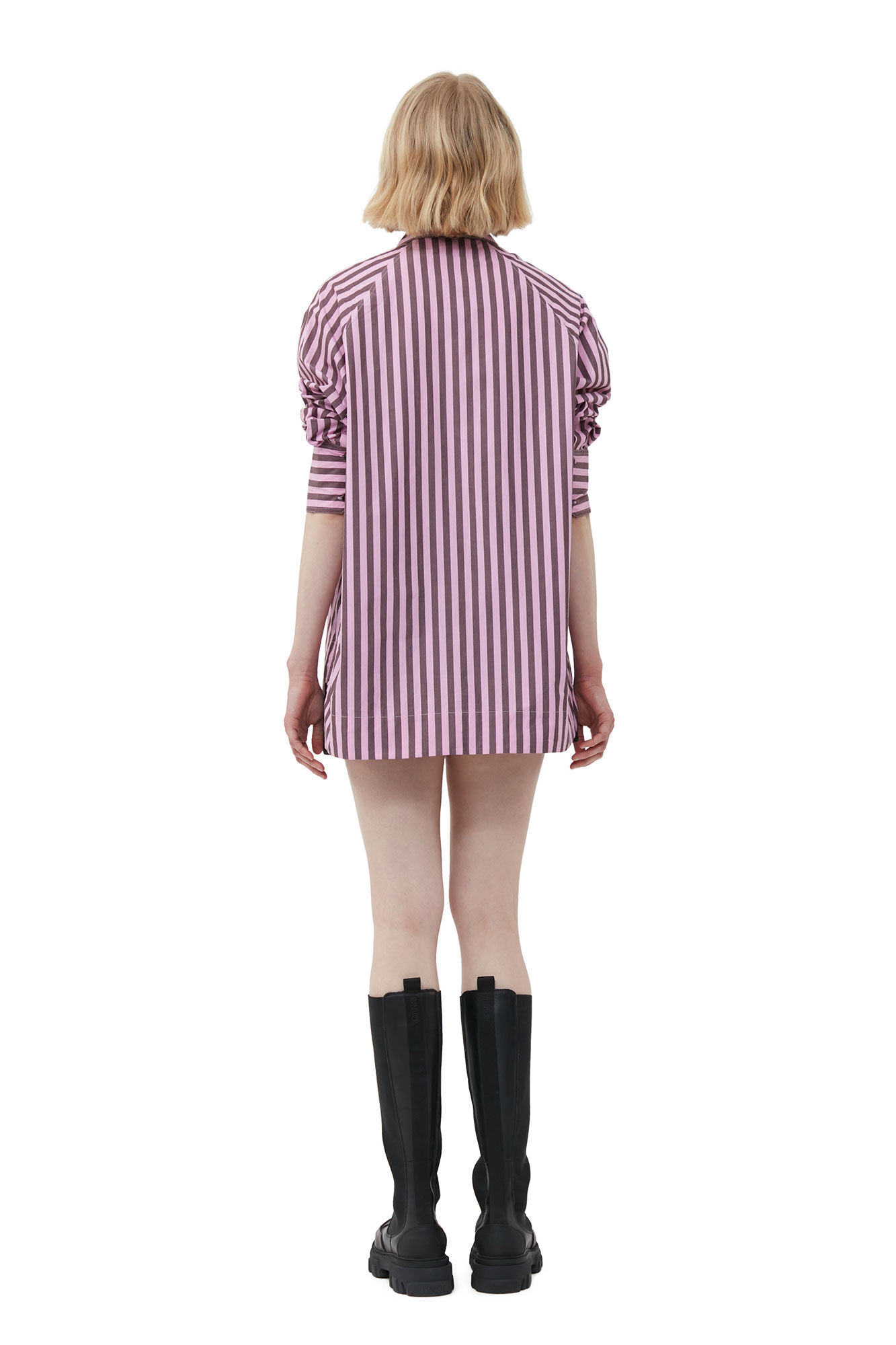 Bonbon Striped Cotton Oversize Raglan Shirt | GANNI