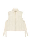 Oversized Shiny Puff Vest, Recycled Polyester, in colour Buttercream - 1 - GANNI