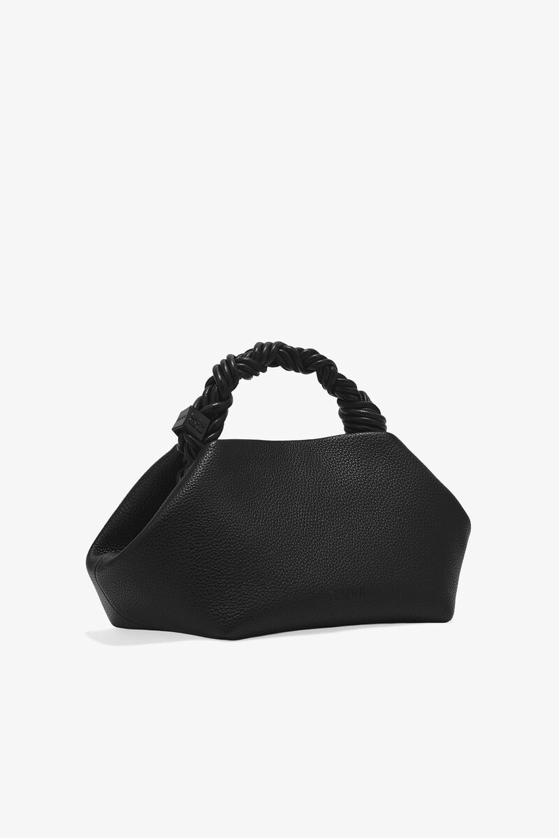 Black Grained Small GANNI Bou Bag, Polyurethane, in colour Black - 2 - GANNI