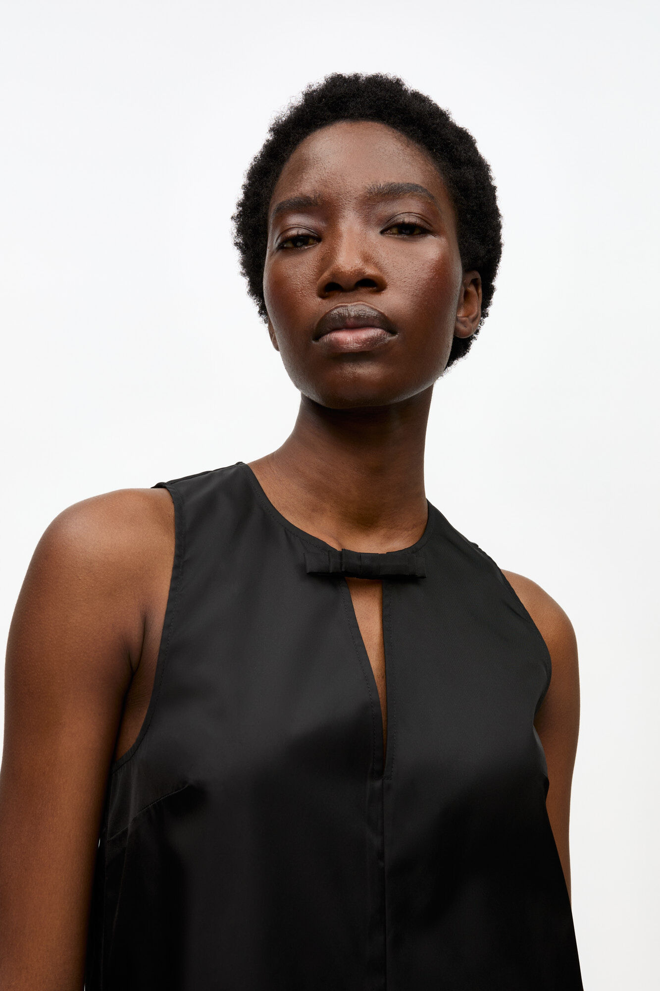 Black Black Duchesse Nylon Mini Dress | GANNI US