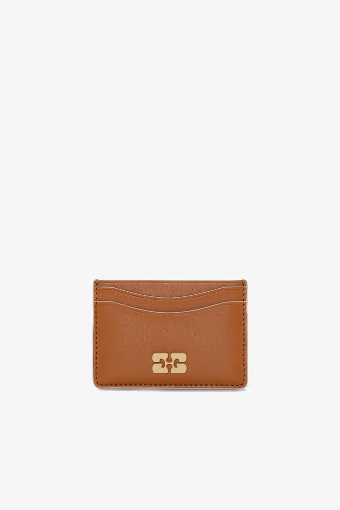 Porte-cartes GANNI Bou marron, Caramel Café