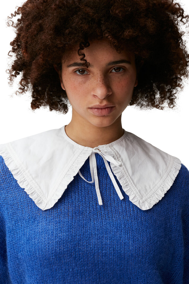 Detached Collar, Cotton, in colour Bright White - 3 - GANNI