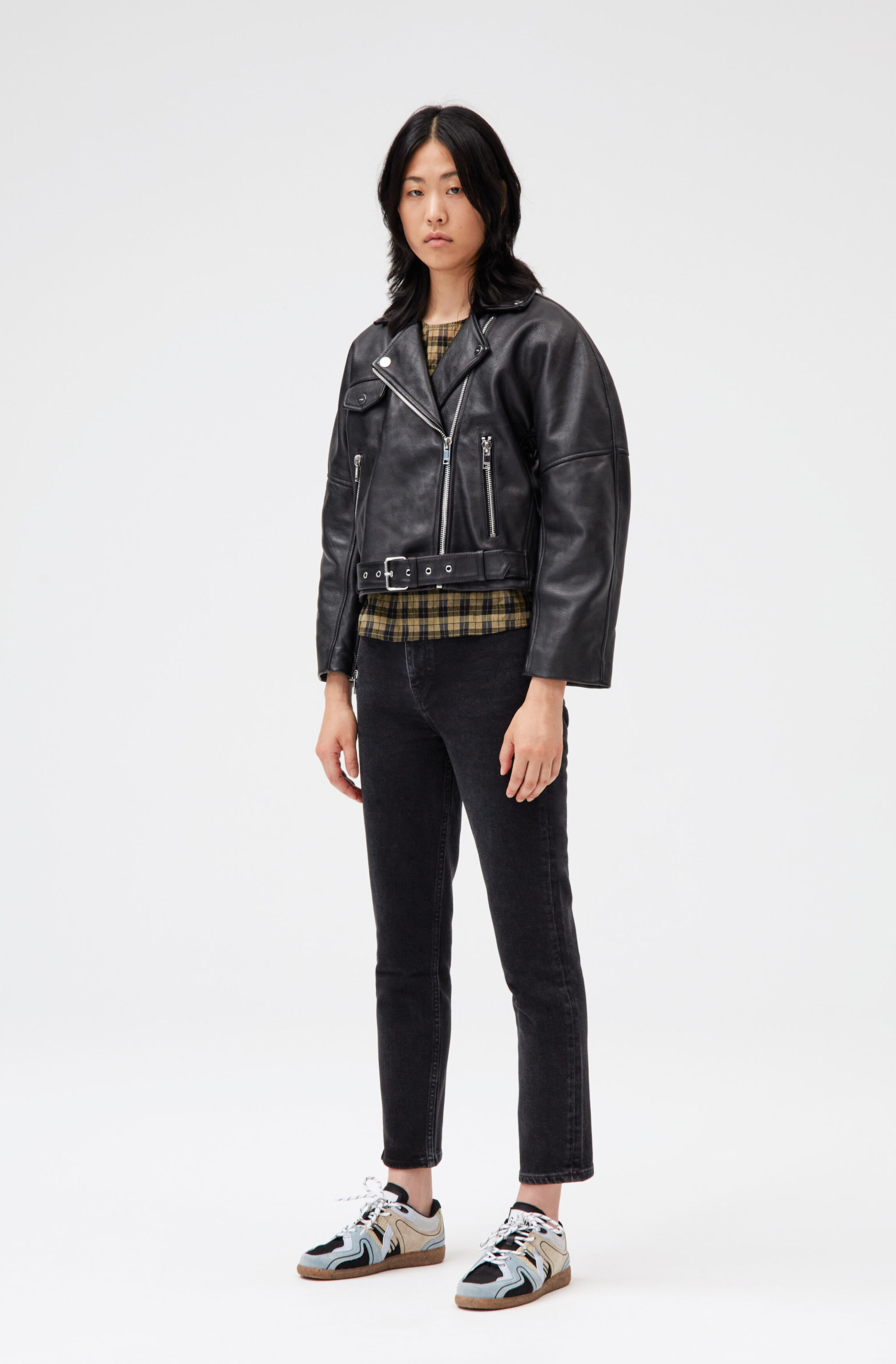 ganni leather jacket