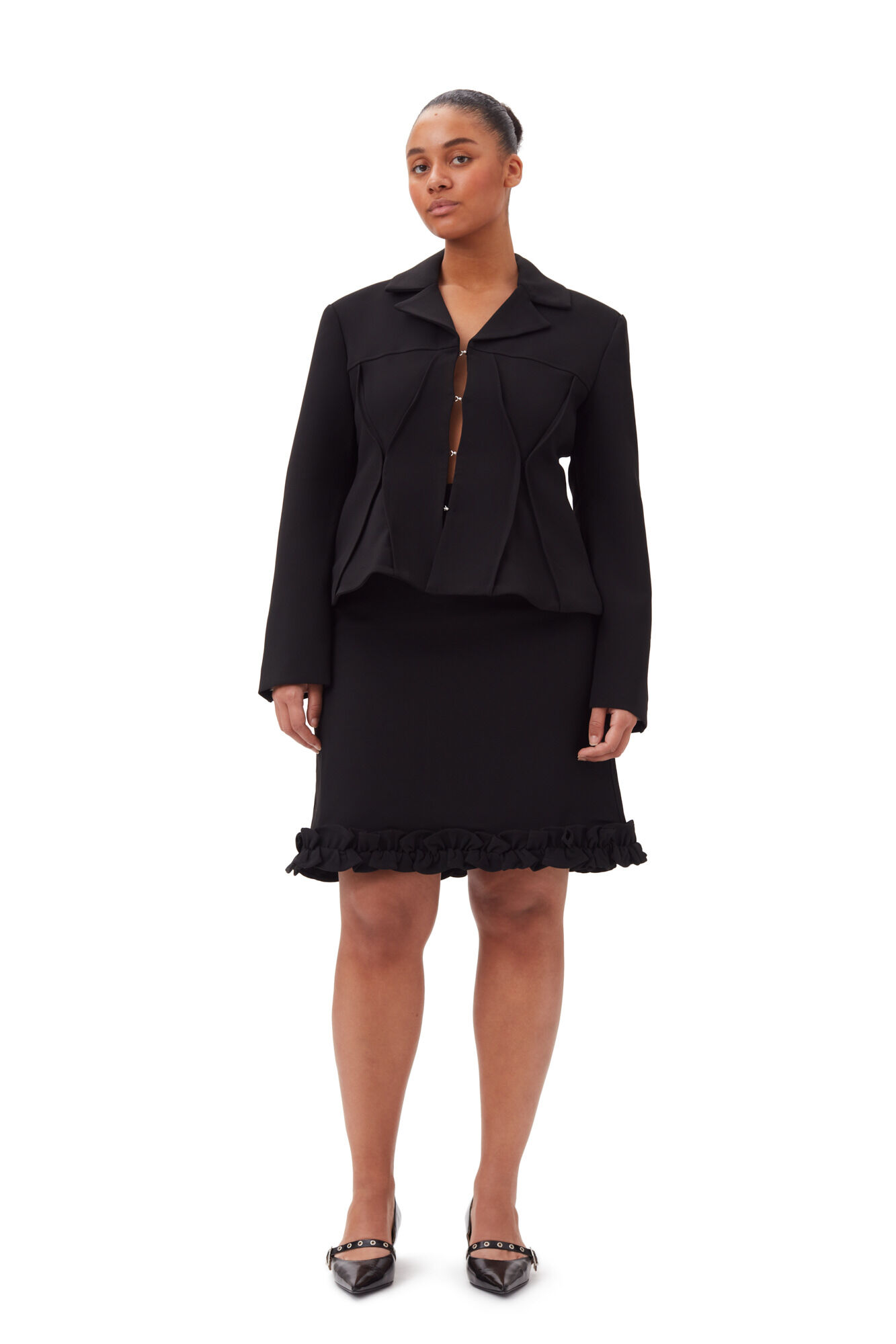 Lands' End Women's Poly Crepe Pleated Midi Skirt - 12 - Black : Target