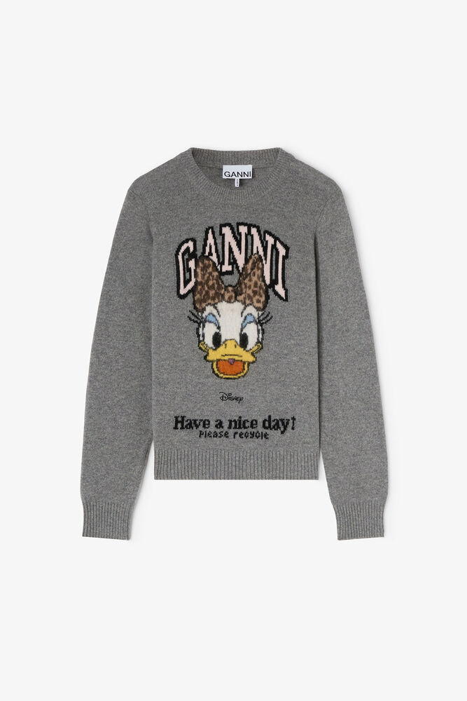 GANNI x Disney Daisy Duck Graphic Wool Jumper, Paloma