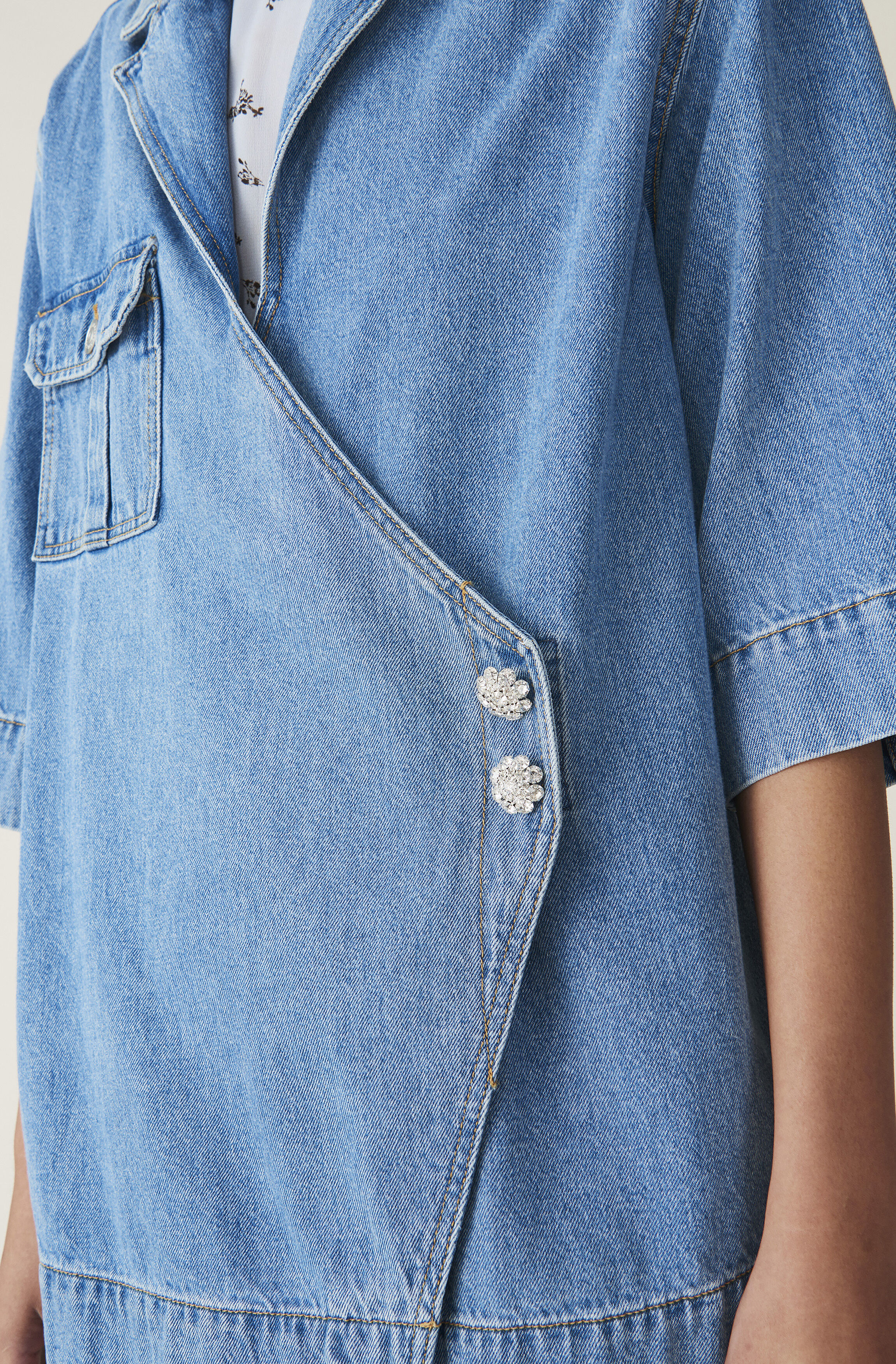 ganni washed denim dress