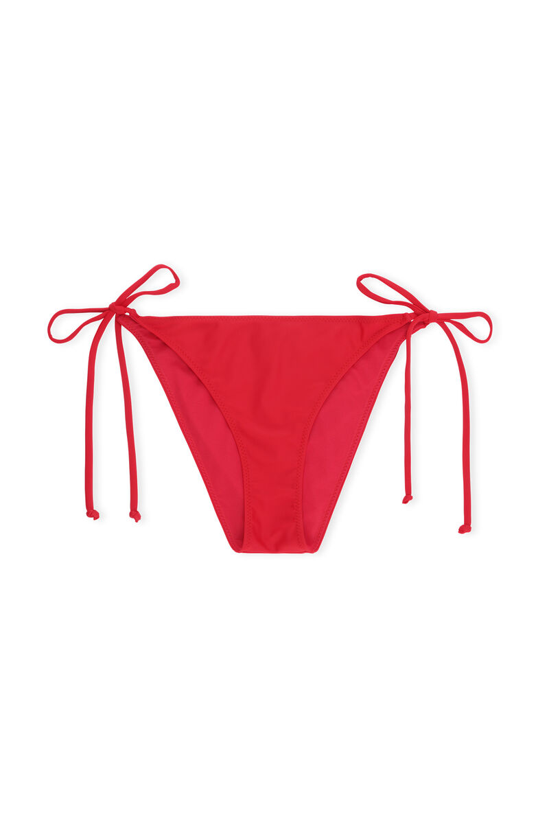 String Bikini Bottom, Elastane, in colour High Risk Red - 1 - GANNI