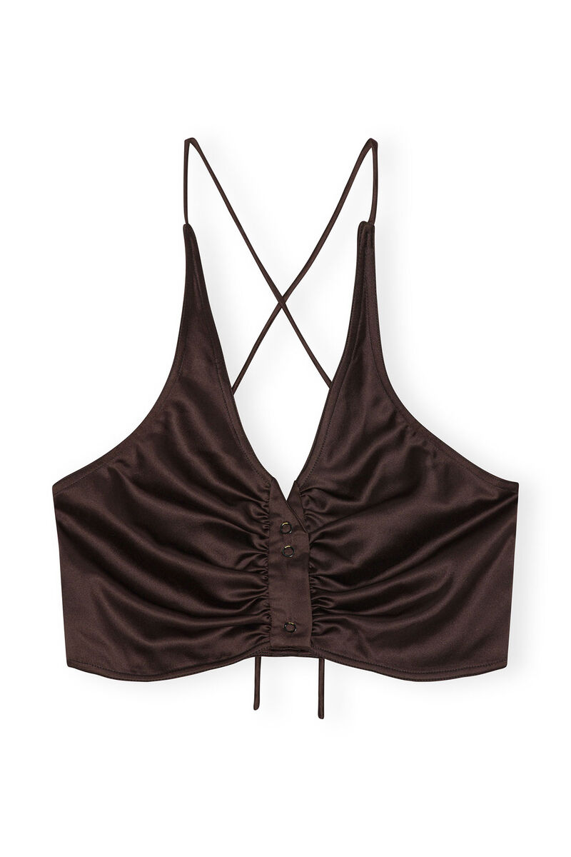 Lace Mix Top, in colour Mole - 1 - GANNI