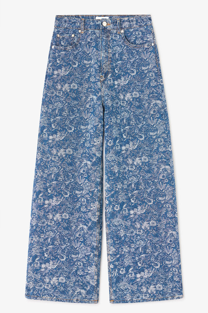 Blue Tapestry Baggy Jeans, Mid Blue Stone