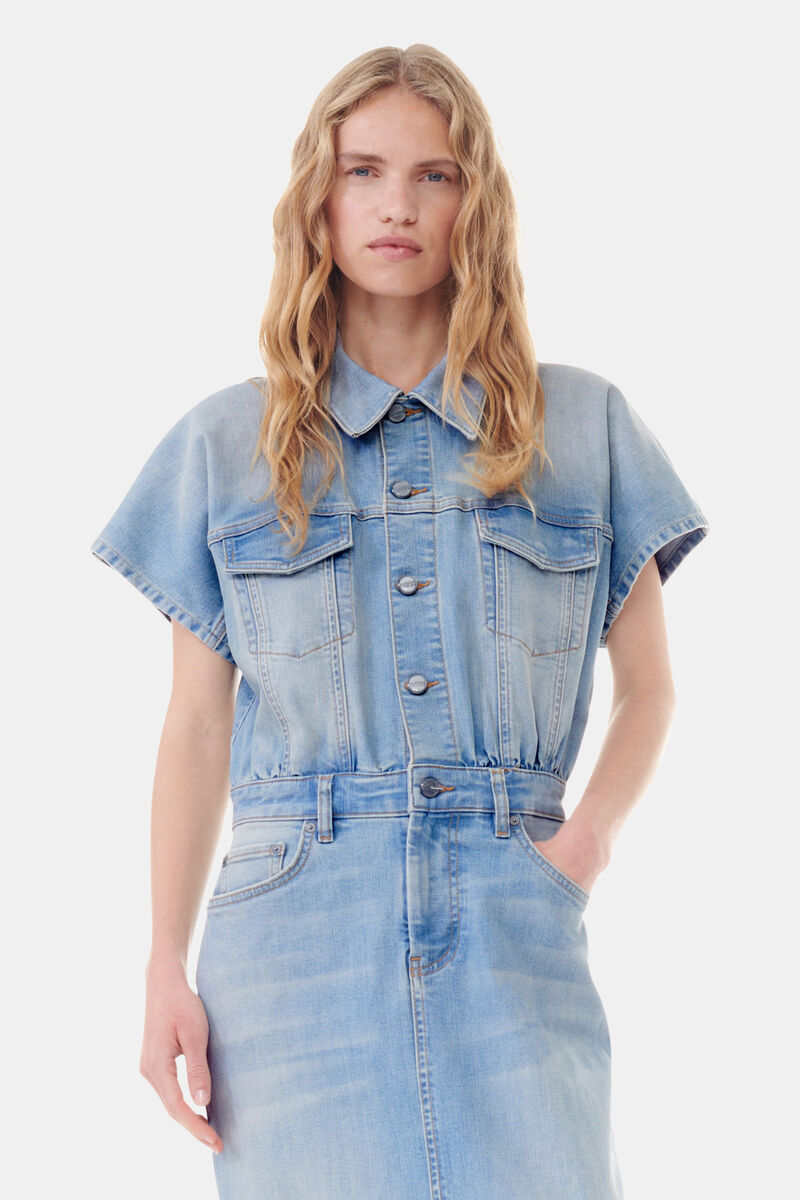 Women Mid Blue Denim Dress