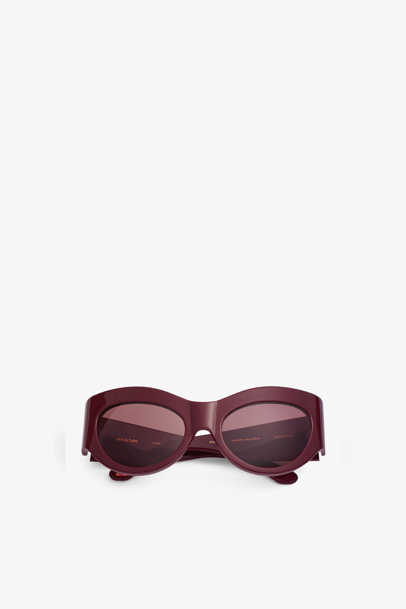 GANNI x Ace & Tate Trixie Sunglasses, Acetate, in colour Burgundy - 1 - GANNI