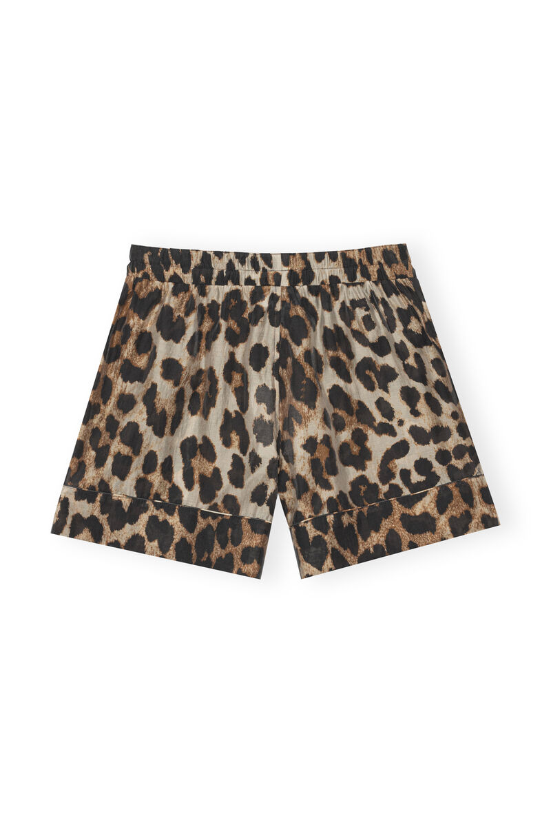 Leopard Mini Shorts, Polyester, in colour Maxi Leopard - 2 - GANNI