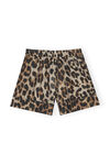 Leopard Mini Shorts, Polyester, in colour Maxi Leopard - 2 - GANNI