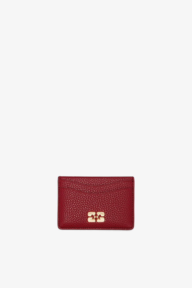 Bou Card Holder in Grained Red, Red Dahlia