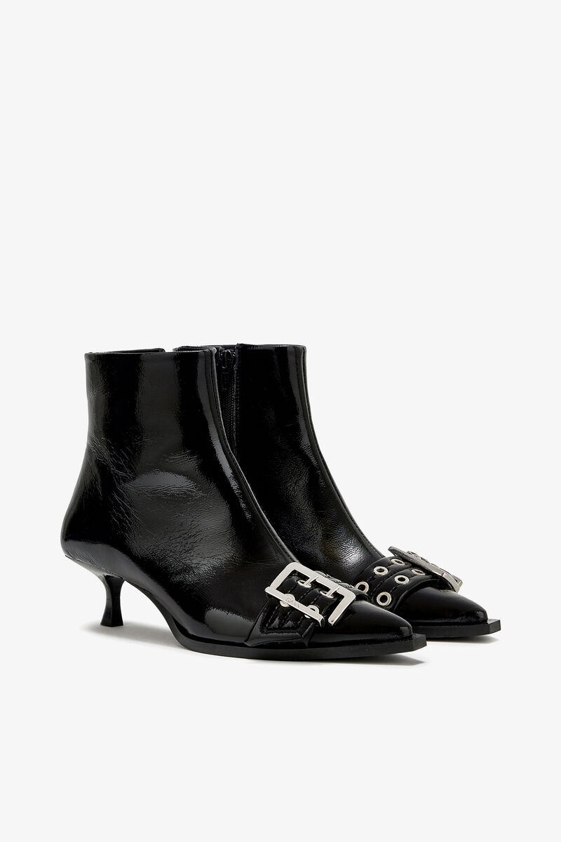 Buckle Boot Low in Black, Polyurethane, in colour Black - 2 - GANNI