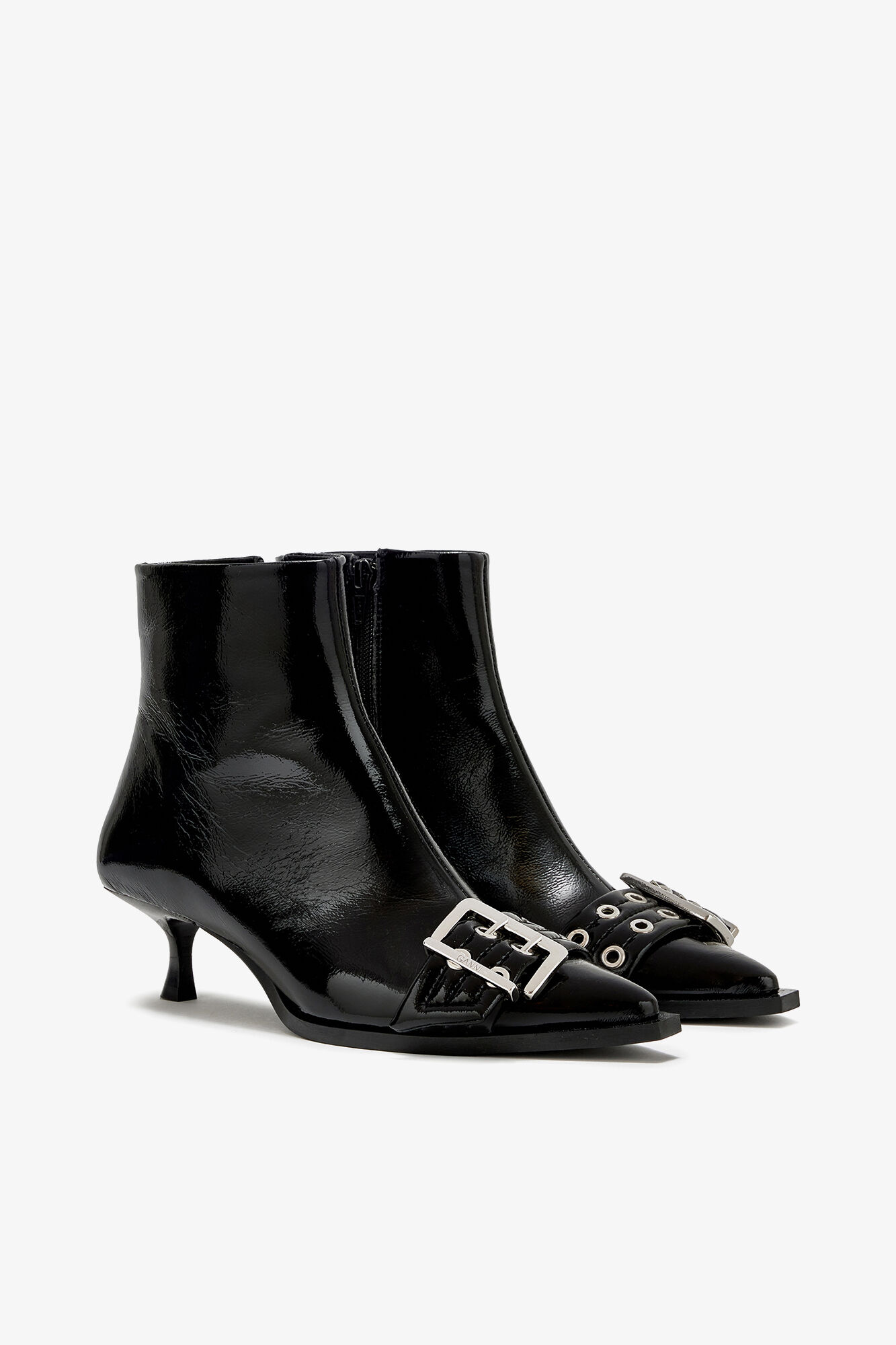 Buckle Boot Low in Black, Polyurethane, in colour Black - 2 - GANNI