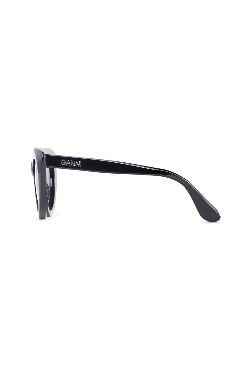 Biodegradable Cat Eye Sunglasses, in colour Black - 2 - GANNI