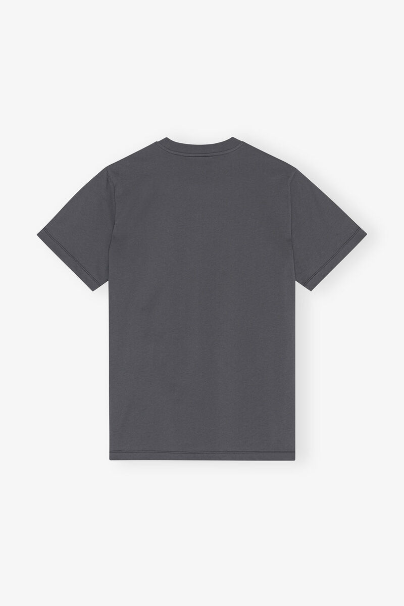 Relaxed Ganni T-shirt, Cotton, in colour Volcanic Ash - 2 - GANNI