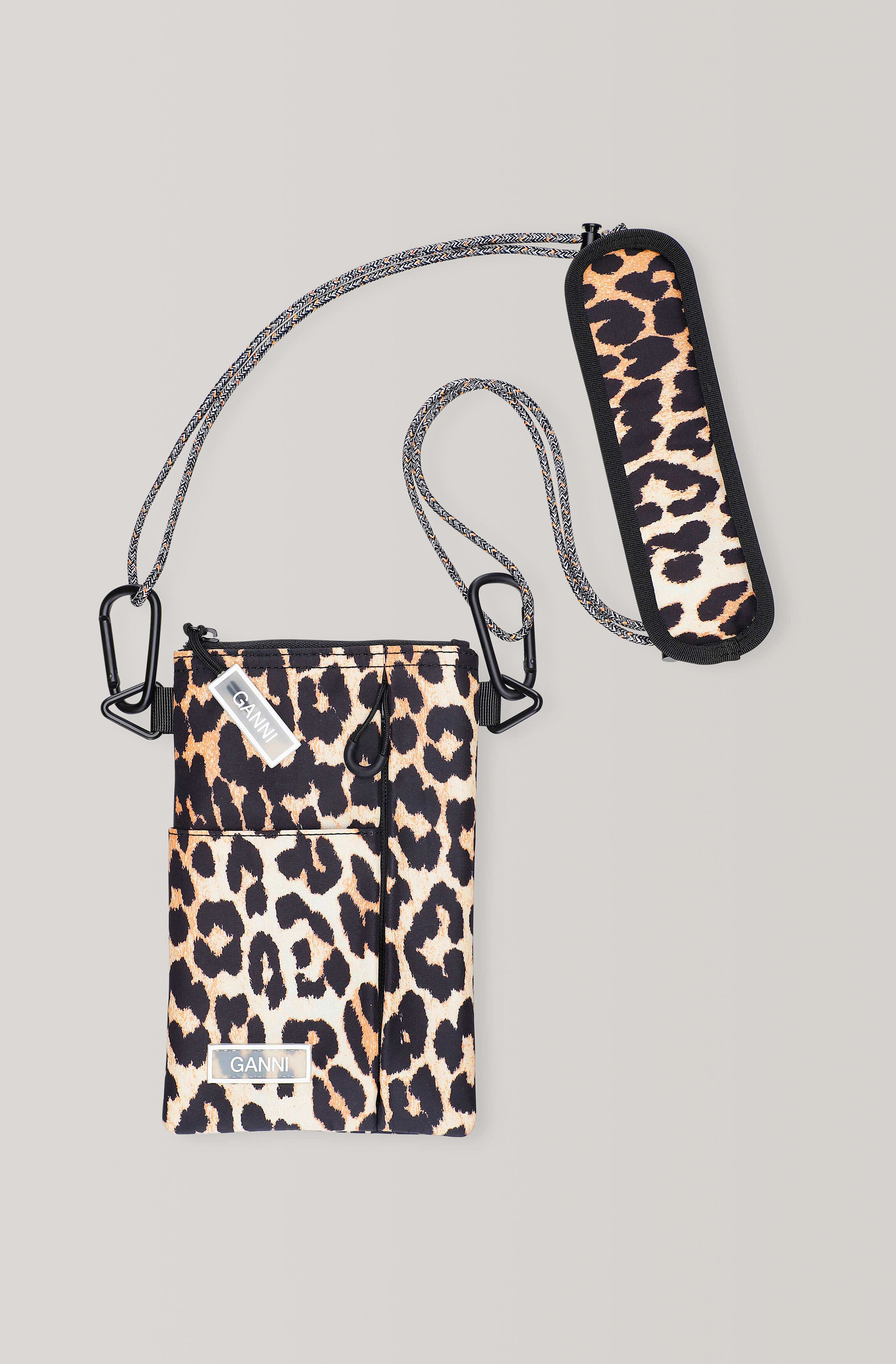 ganni backpack leopard