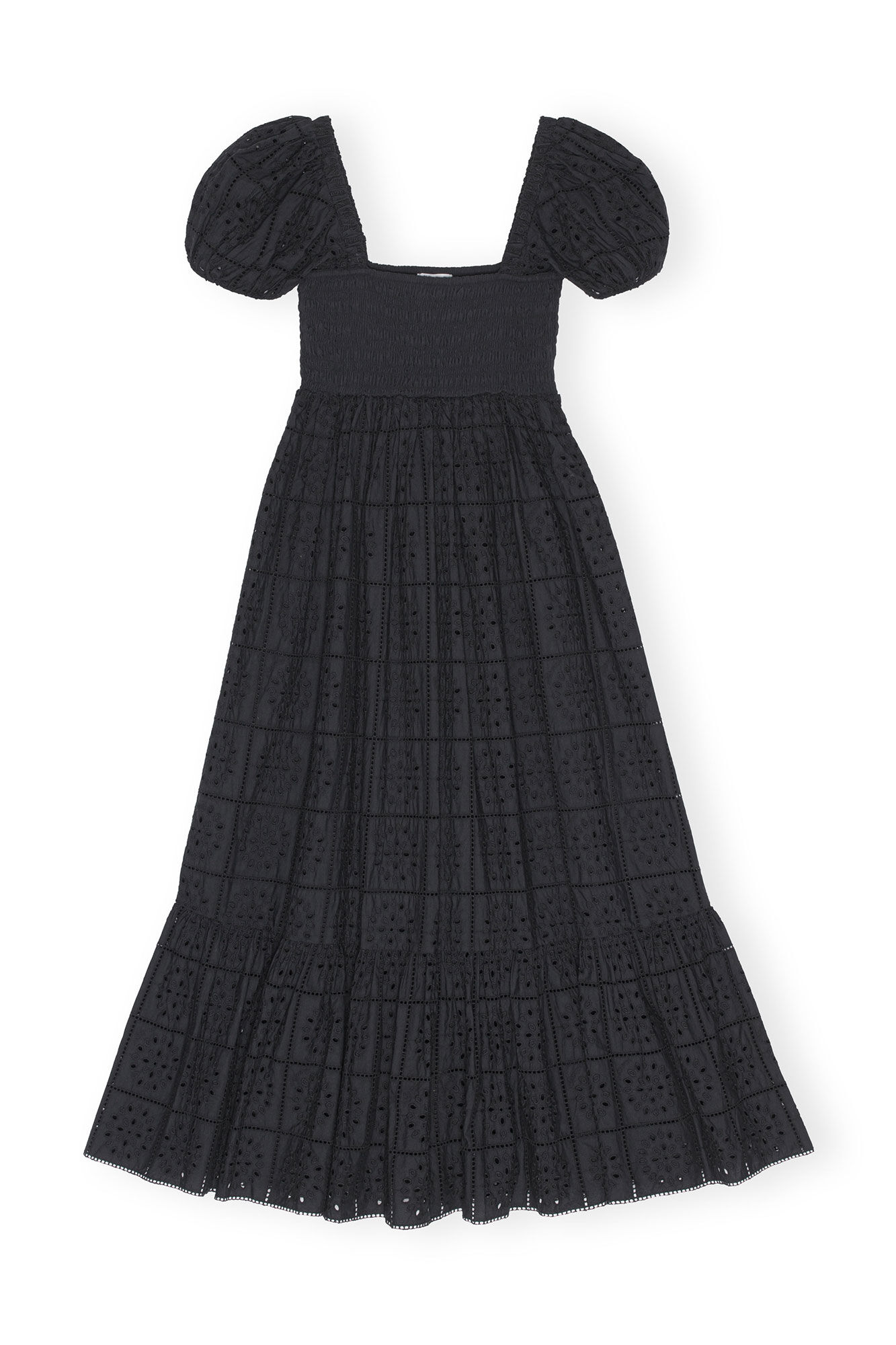 Broderie Anglaise Maxi Dress, Cotton, in colour Black - 1 - GANNI