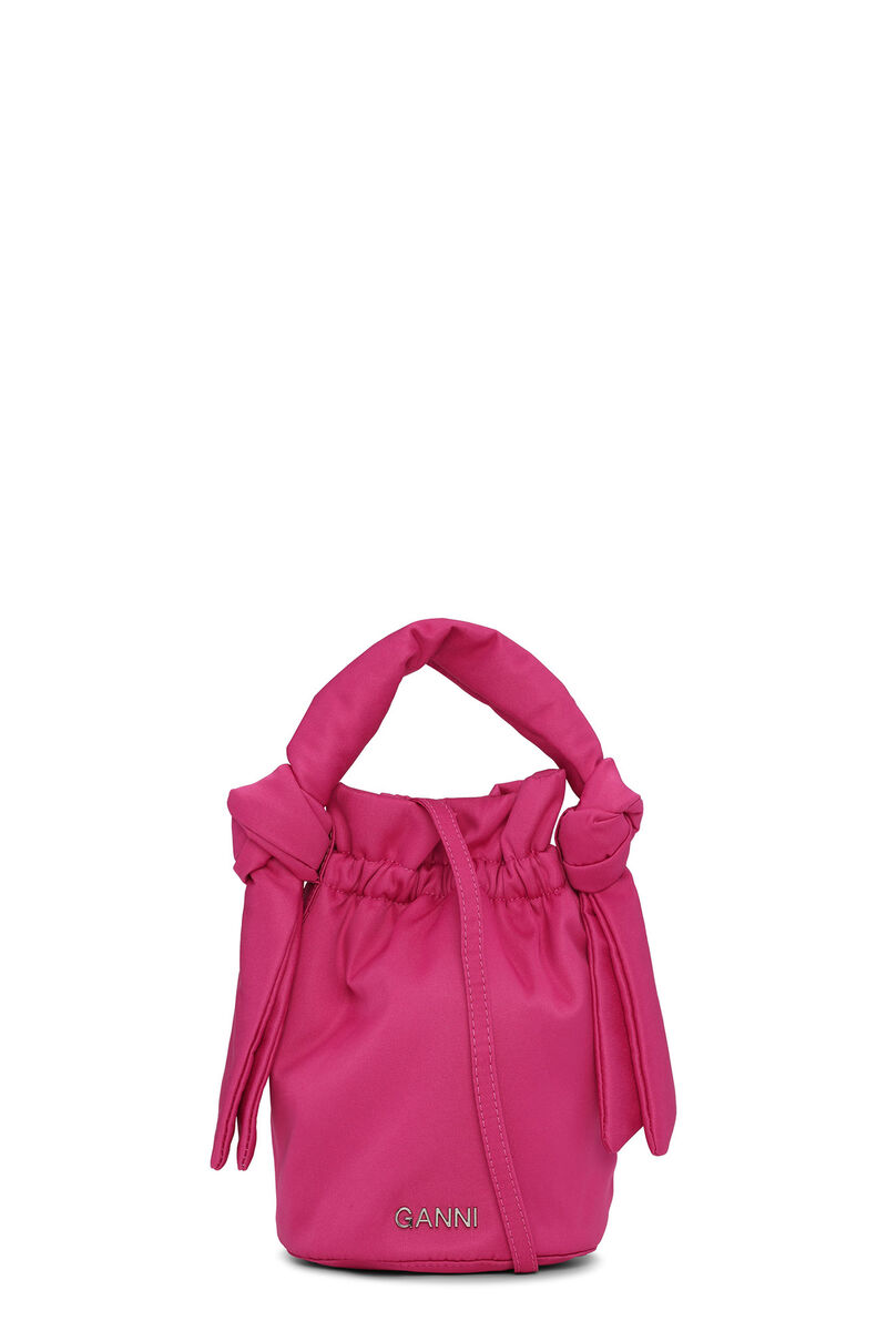 Occasion Top Handle Knot Bag, Polyester, in colour Love Potion - 1 - GANNI