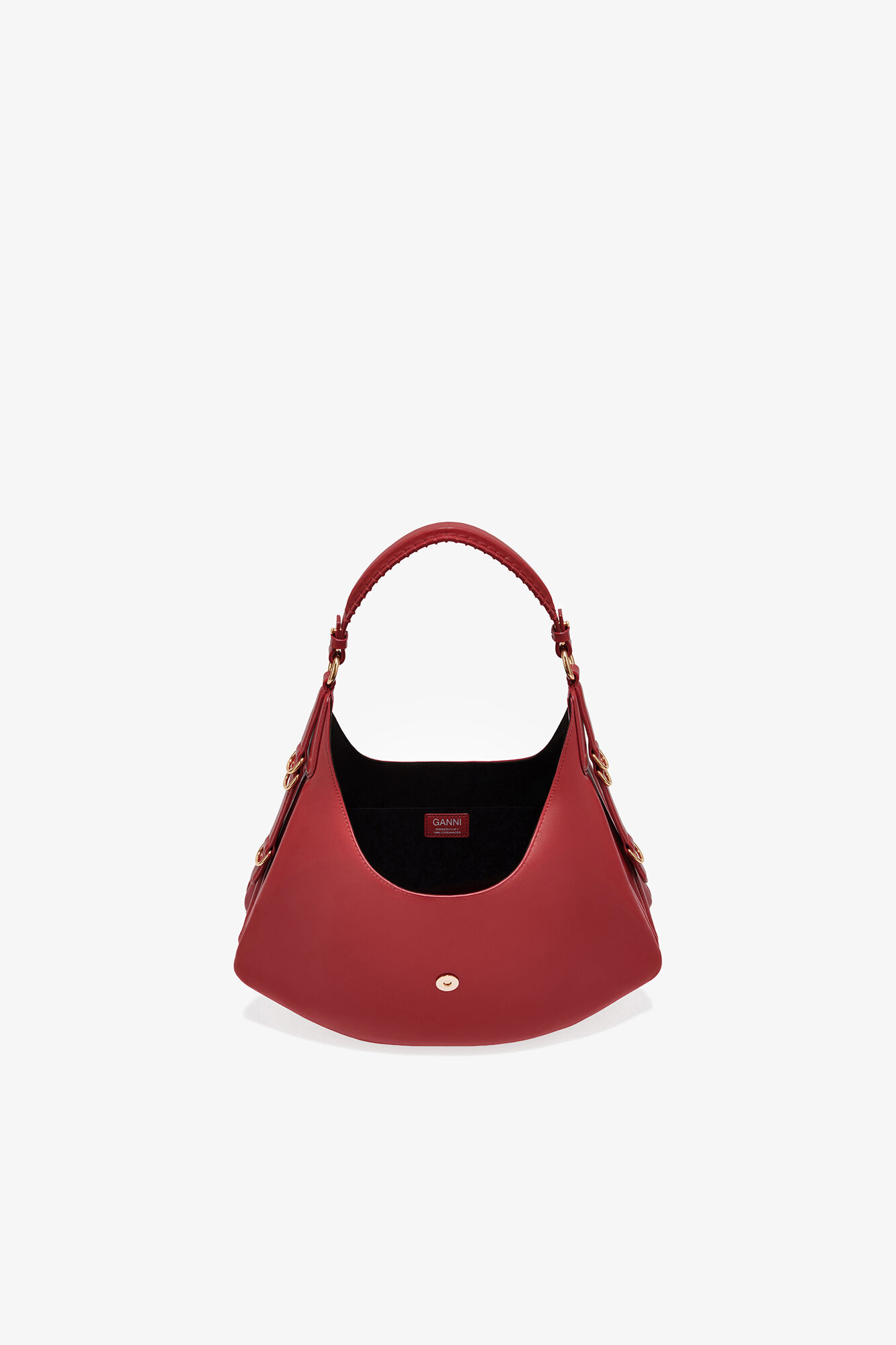 Red Small Kat Bag, Recycled Leather, in colour Red Dahlia - 3 - GANNI