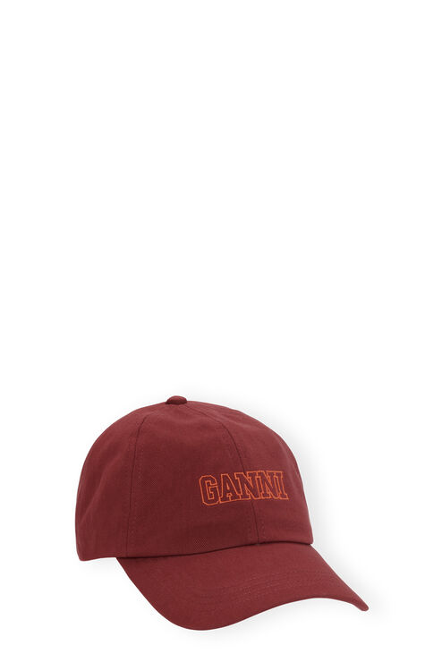 Ganni Software Heavy Cotton Cap Merlot One Size