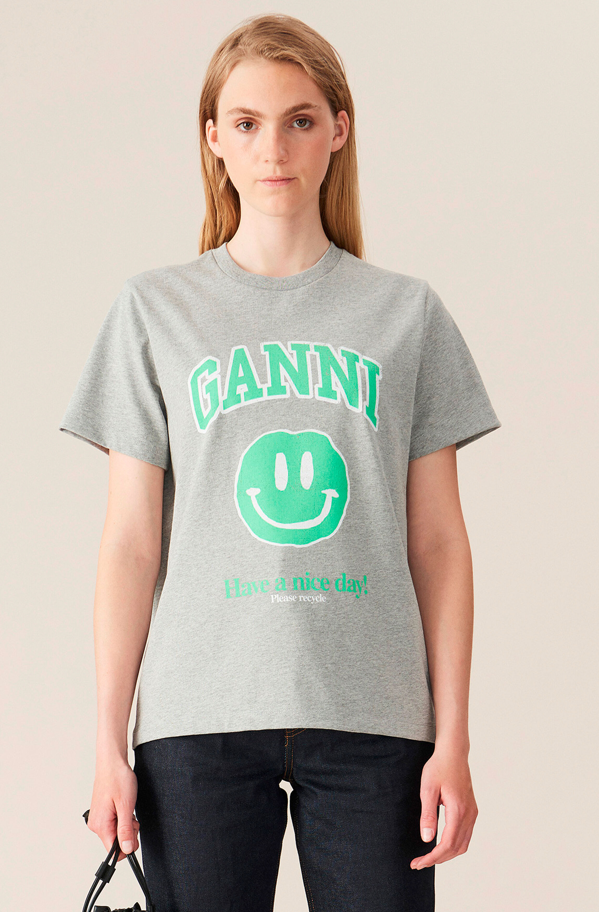Ganni t shirt grey clearance