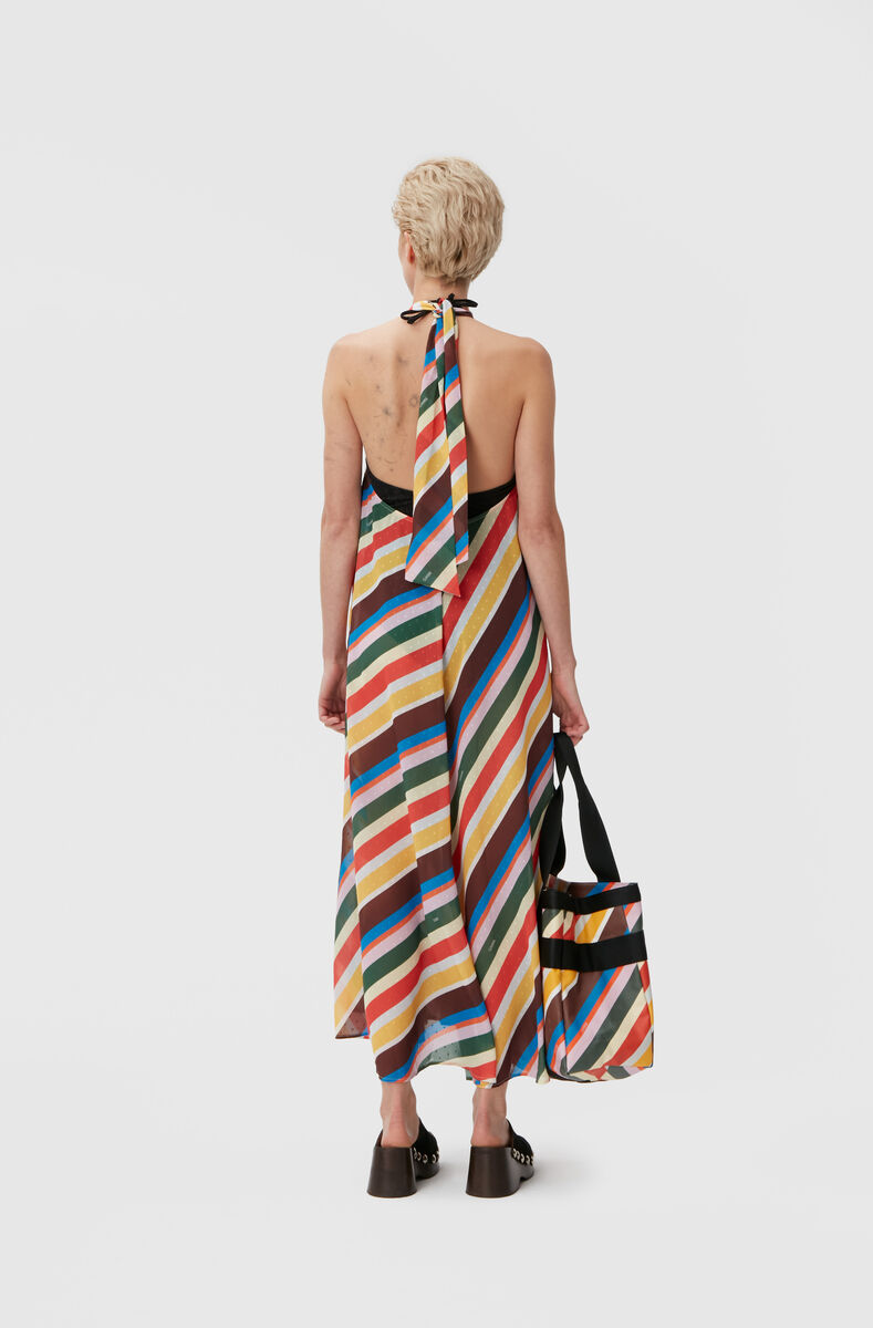 Halter Dress, Polyester, in colour Multicolour - 2 - GANNI