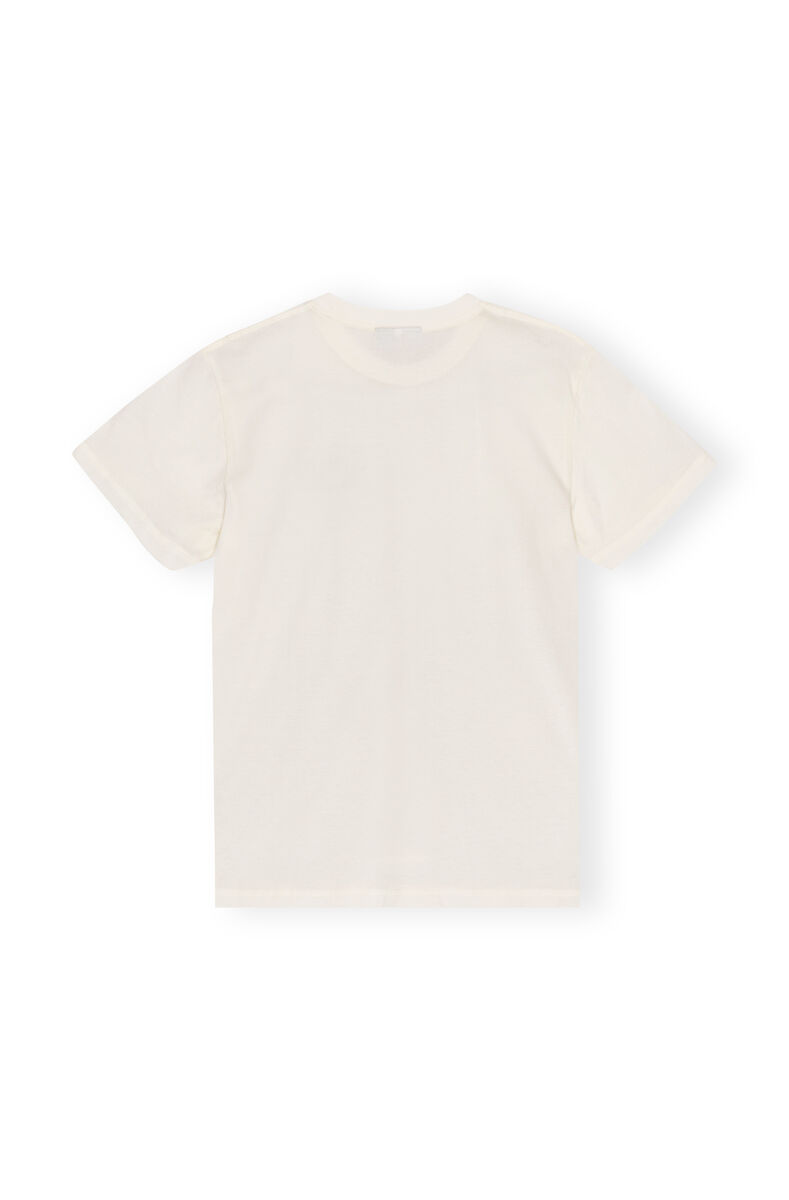 White Relaxed Loveclub T-shirt, Cotton, in colour Tofu - 2 - GANNI