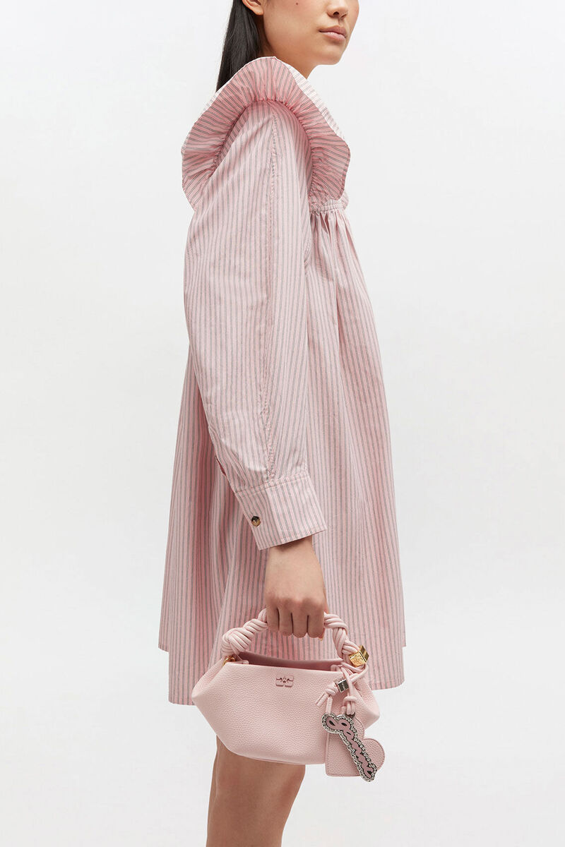 Grained Mini Bou Bag, Recycled Polyester, in colour Chalk Pink - 1 - GANNI