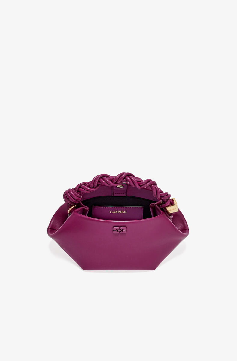 Purple Mini GANNI Bou Bag, Polyester, in colour Boysenberry - 3 - GANNI