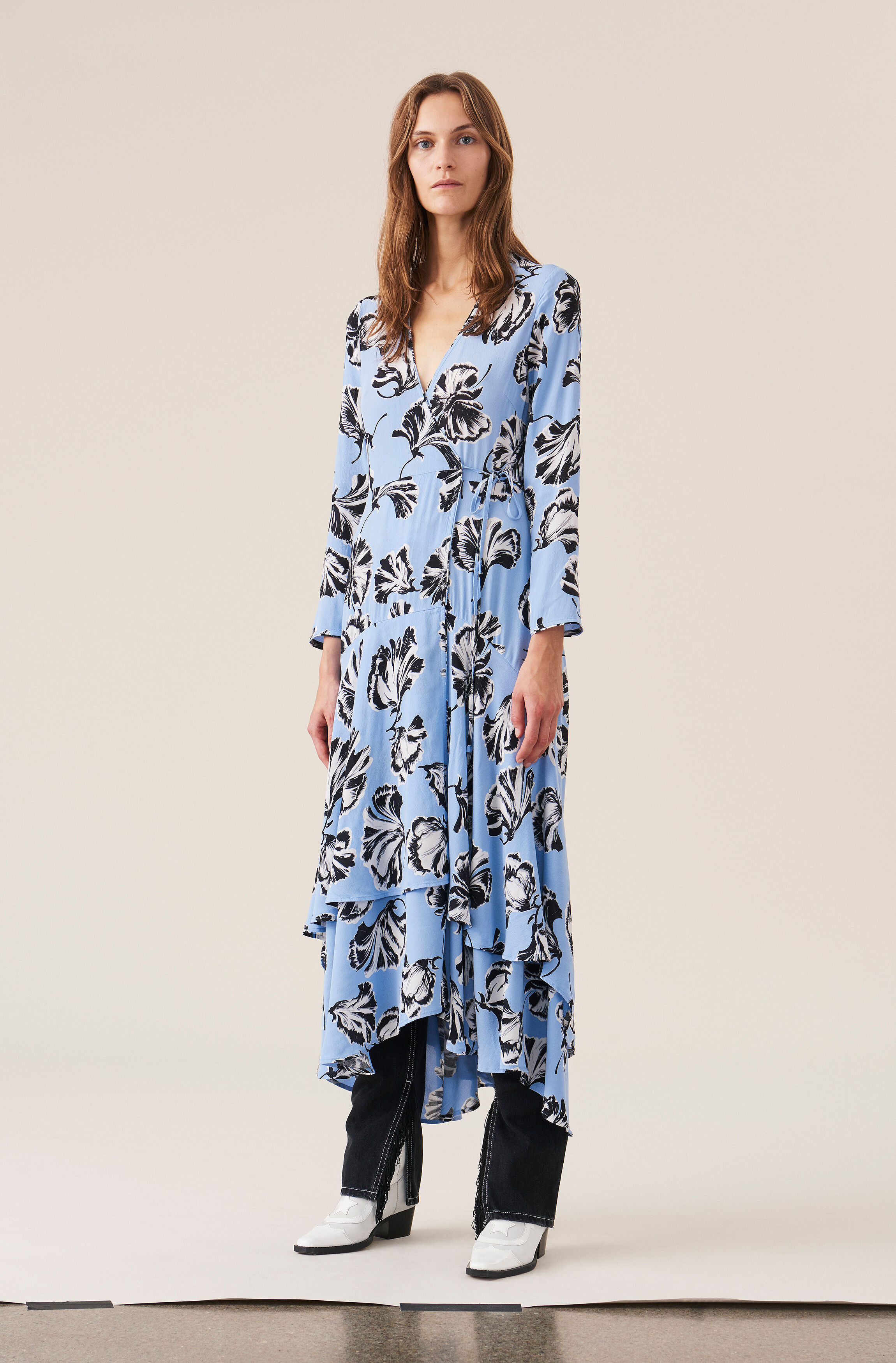 langley print midi dress