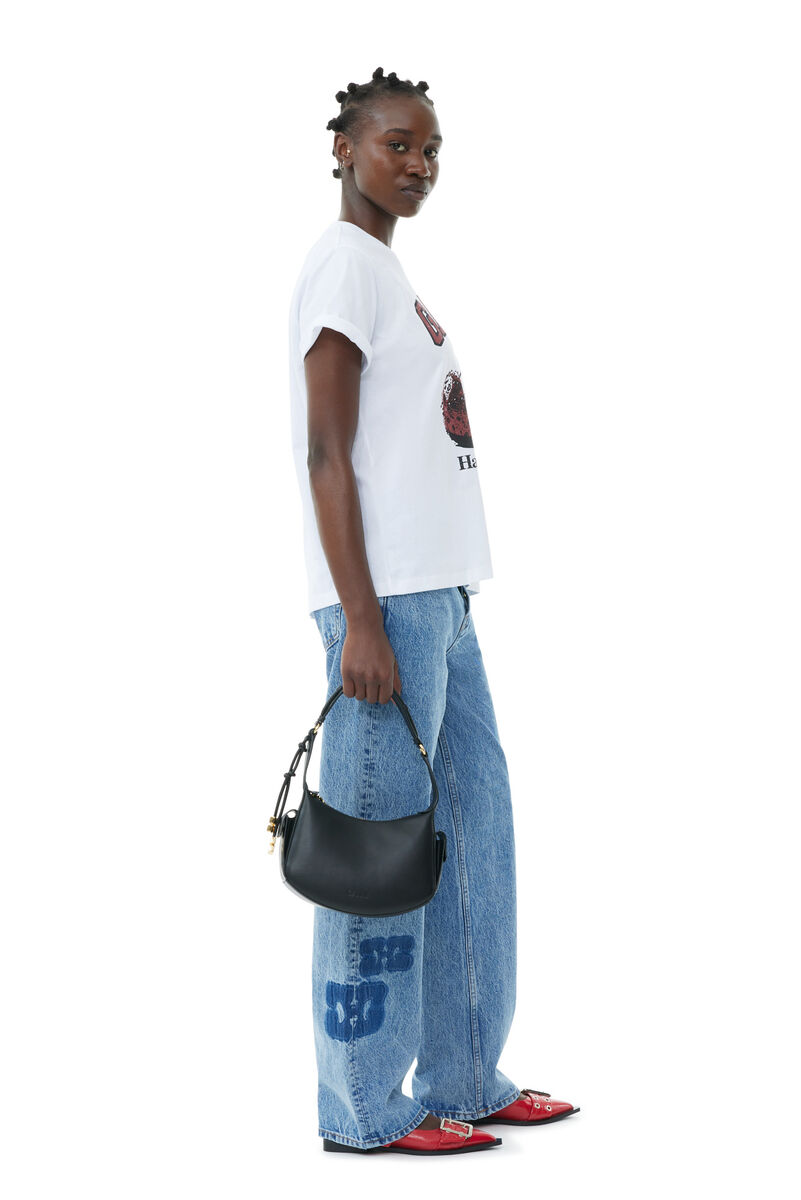 Black GANNI Swing Shoulder Bag, Polyester, in colour Black - 4 - GANNI