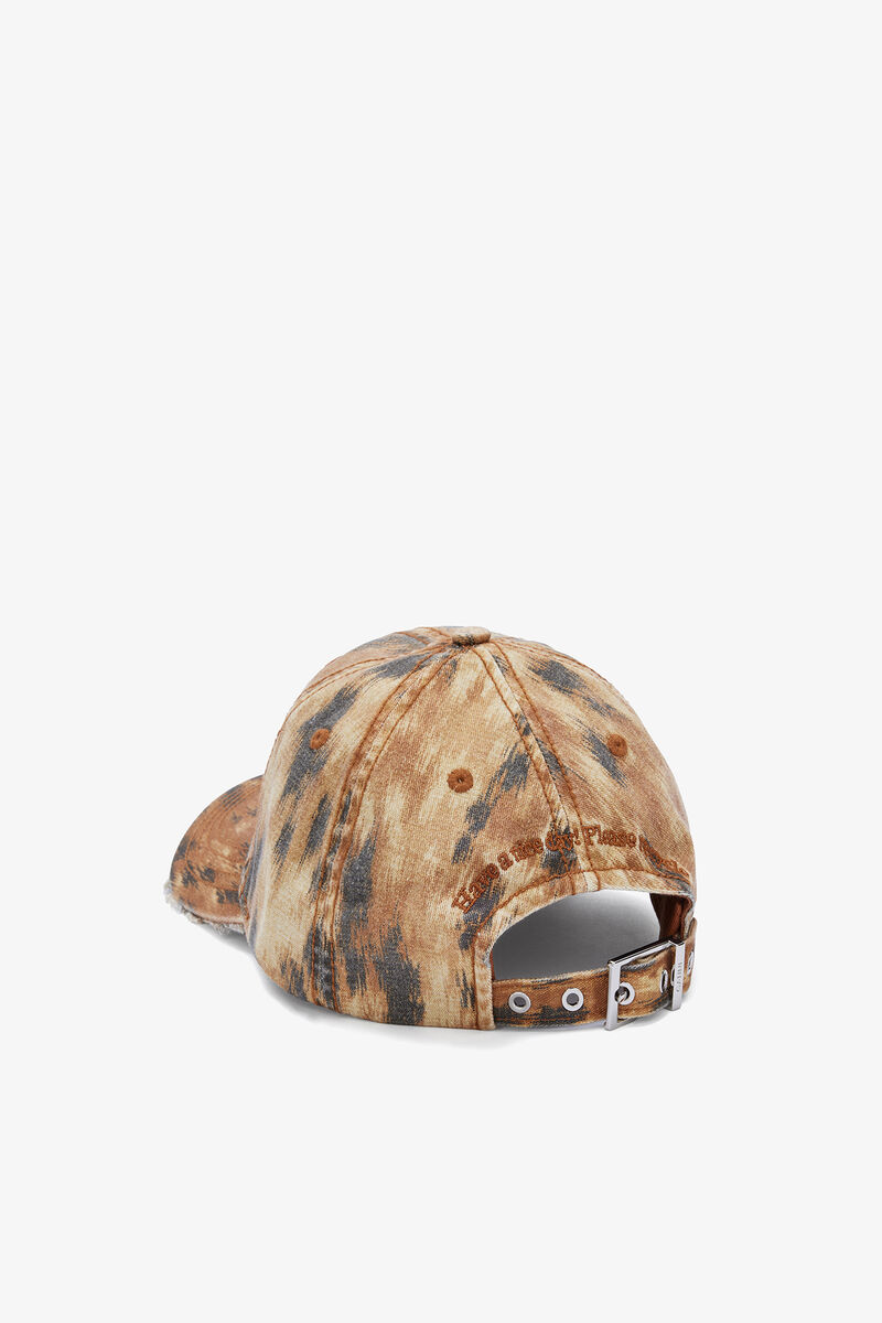 Cap in Washed Cotton, Organic Cotton, in colour Argan Oil - 2 - GANNI